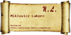 Miklovicz Laborc névjegykártya